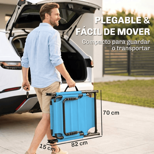 Outsunny Espreguiçadeira Dobrável Espreguiçadeira de Jardim com Toldo Ajustável Encosto Regulável em 4 Níveis Apoio de Cabeça Almofada Grossa para Terraço Piscina 70x200x45 cm Azul Claro