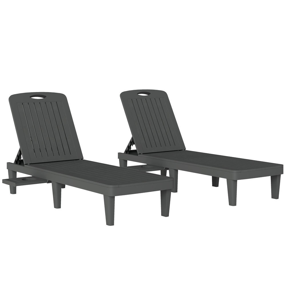 Conjunto de Tumbona PP Outsunny Marrón