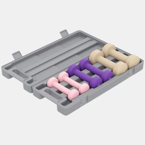 HOMCOM Conjunto de Halteres de 6 Peças Total 6 kg 2x1,5 kg 2x1 kg e 2x0,5 kg Halteres Hexagonais com Revestimento de PU e Mala para Exercício em Casa Ginásio Multicolor