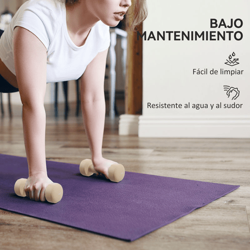 HOMCOM Conjunto de Halteres de 8 Peças, Total de 10 kg, 2x0,5 kg, 2x1 kg, 2x1,5 kg, 2x2 kg, Halteres Poligonais Antideslizantes e Mala de Transporte para Exercício em Casa, Ginásio, Multicolor