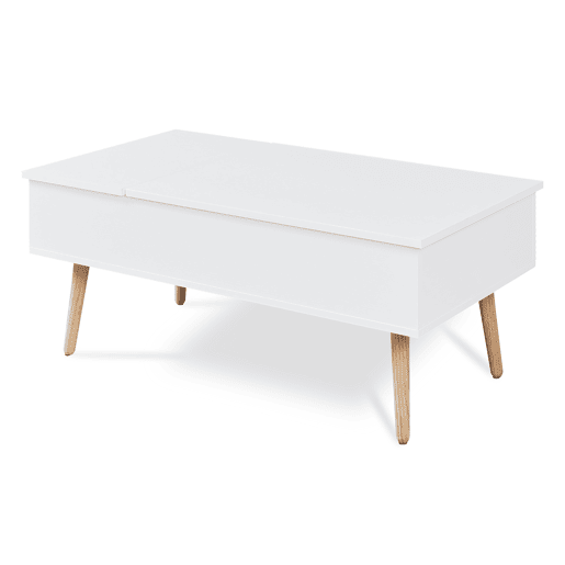 Mesa de centro Flesen com espaço de arrumação 92x52x41cm Branco en.casa