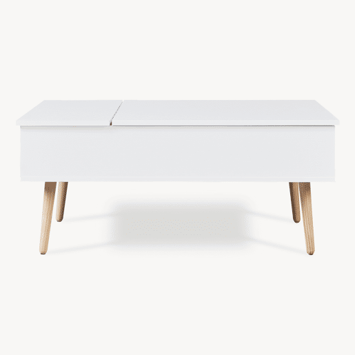 Mesa de centro Flesen com espaço de arrumação 92x52x41cm Branco en.casa