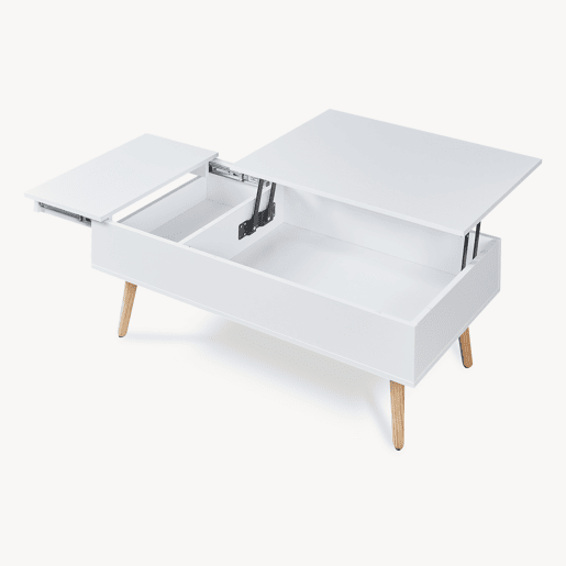 Mesa de centro Flesen com espaço de arrumação 92x52x41cm Branco en.casa
