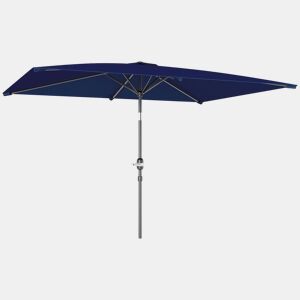Outsunny Chapéu de Sol para Terraço Exterior, 200x300 cm, Guarda-Sol de Terraço com Ângulo Ajustável, Manivela, Mastro de Alumínio Removível e Proteção UV, Chapéu de Sol para Jardim e Pátio, Azul Marinho