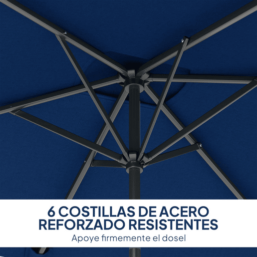 Outsunny Chapéu de Sol para Terraço Exterior, 200x300 cm, Guarda-Sol de Terraço com Ângulo Ajustável, Manivela, Mastro de Alumínio Removível e Proteção UV, Chapéu de Sol para Jardim e Pátio, Azul Marinho