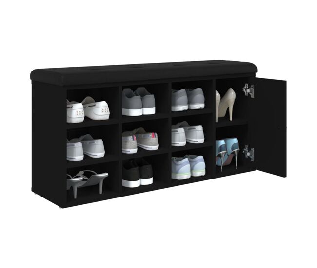 Banco zapatero santa cruz 9 estantes negro 50x102x32 cm
