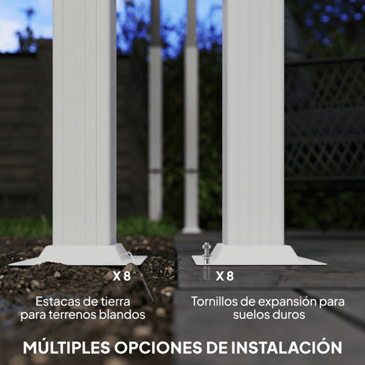Outsunny Pérgola de Jardim 4x3 m com Teto Retrátil Pérgola de Exterior com Proteção UPF30+ Orifícios de Drenagem Estrutura Metálica Para Terraço e Jardim Bege