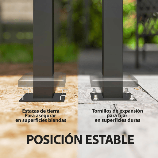 Outsunny Pérgola de Jardim 370x303x290 cm com Telhado Duplo Cortinas Laterais e Mosquiteiras Resistente à Água e Anti-UV para Exterior Terraço Pátio Bege