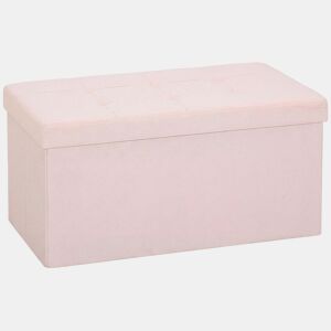 HOMCOM Puff de Arrumação Banco Dobrável 84 L 76x38x38 cm Estofado em Linho Sintético Baú de Arrumação Suporta 120 kg Banco para Sala de Estar Quarto Entrada Rosa