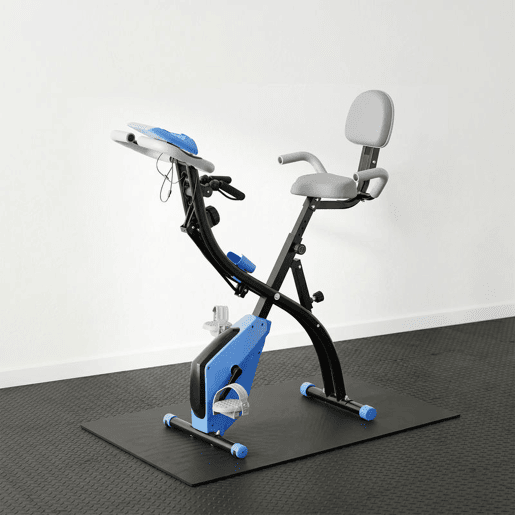 HOMCOM Bicicleta Estática Dobrável 3 em 1 com Encosto e 8 Níveis de Resistência Magnética Bicicleta Estática para Casa Ajustável com Monitor LCD Volante Banda Sensor de Pulso e Suporte para Telemóvel