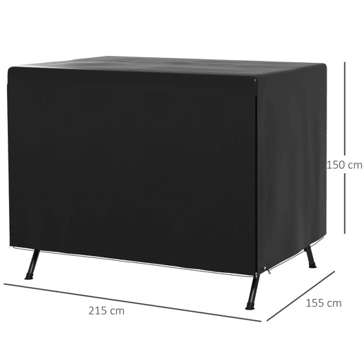 Outsunny Capa para Baloiço de Jardim, Capa para Baloiço de Exterior com Fecho, Impermeável, 215x155x150 cm, Preto