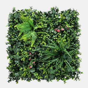 Outsunny Conjunto de 6 Sebes Artificiais de Ocultação para Jardim 50x50 cm Painéis de Vedação de Privacidade Fácil Montagem Anti-UV para Varandas Terraços Exteriores Decoração com Folhas Verde
