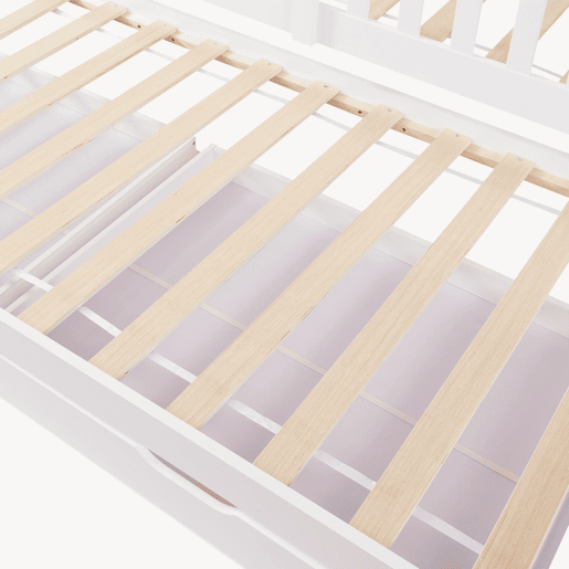 Cama de casal para crianças Aarghonmaa 90x200cm 2 gavetas pinho Branco en.casa