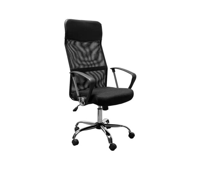 Silla de oficina Powerbasics Mesh respaldo reclinable negro 114-124x57x56 cm