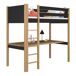 Cama alta de madera con escritorio N06 120x200 Cama alta de madera con escritorio N06 120x200 Negro