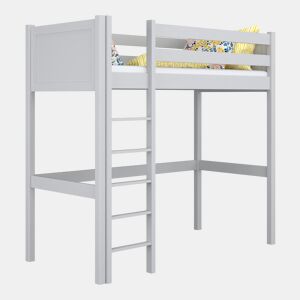 Cama alta de madeira N06 cinza