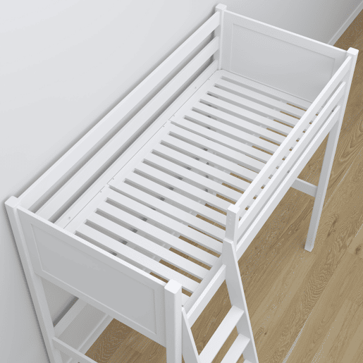 Cama alta de madeira com secretária N04 branco Cama alta de madeira com secretária N04 branco