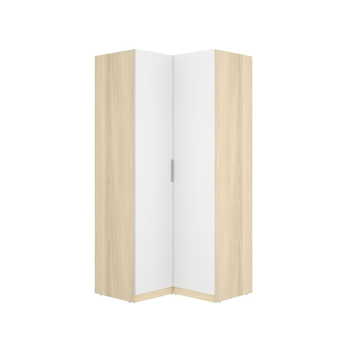 Armario esquinero Ema  puertas 95 Natural/ Blanco