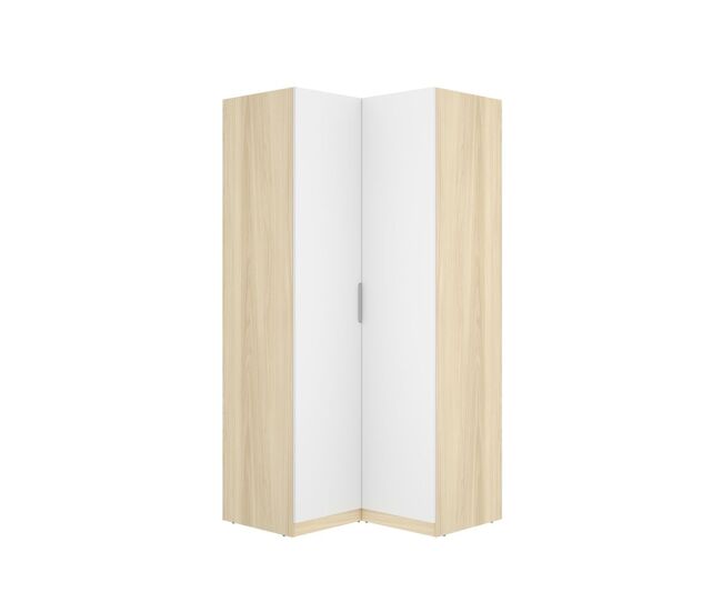 Armario esquinero emax 2 puertas blanco/natural 203,5x95x97 cm