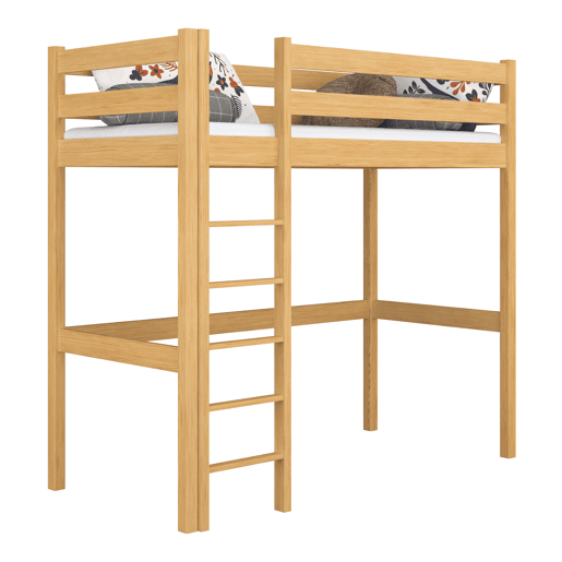 Cama alta de madeira N05 pinho natural Cama alta de madeira N05 pinho natural