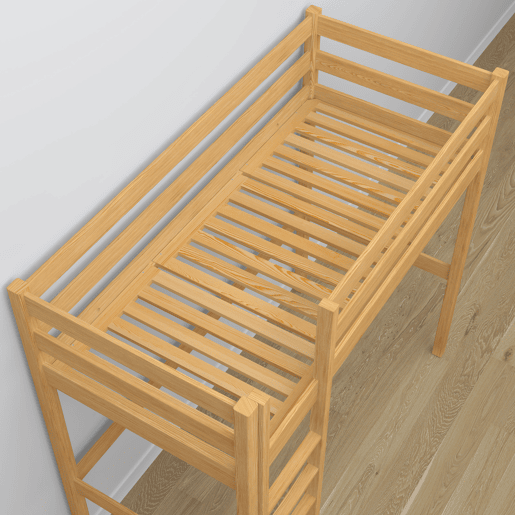 Cama alta de madeira N05 pinho natural Cama alta de madeira N05 pinho natural