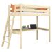 Cama alta de madera con escritorio N02 120x200 Cama alta de madera con escritorio N02 120x200 Pino