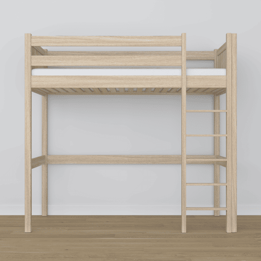 Cama mezzanine de carvalho N06 carvalho branqueado