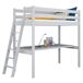 Cama alta de madera con escritorio N02 90x180 Cama alta de madera con escritorio N02 90x180 Blanco/ Gris