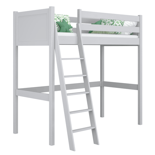Cama alta de madeira N04 cinza