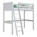 Cama alta de madera N04 100x180 Cama alta de madera N04 100x180 Blanco/ Gris