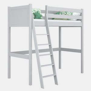 Cama alta de madeira N04 cinza