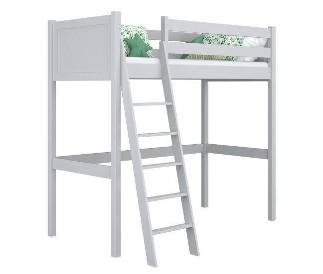 Cama alta de madera n04 gris