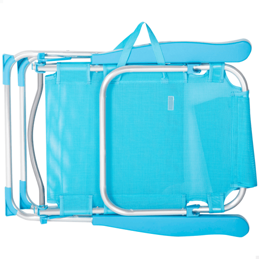 Aktive Cadeira de praia alta multiposições 48x60x90 cm azul Aktive Cadeira de praia alta multiposições 48x60x90 cm azul