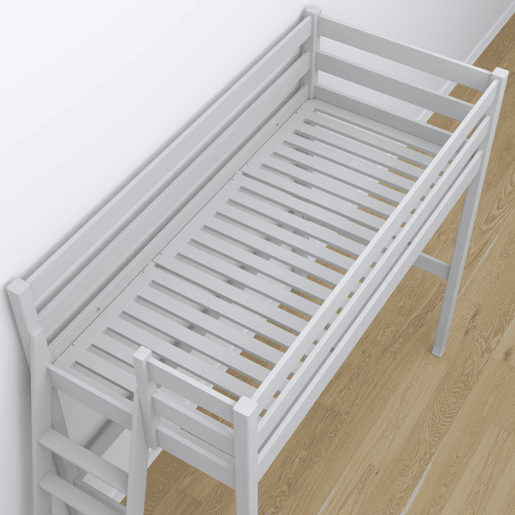 Cama alta de madeira com secretária N02 cinza Cama alta de madeira com secretária N02 cinza