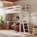 Cama alta de madera N02 90x190 Cama alta de madera N02 90x190 Blanco/ Gris