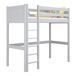 Cama alta de madera N06 80x200 Cama alta de madera N06 80x200 Blanco/ Gris