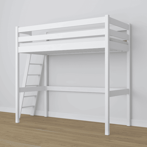 Cama alta de madeira N02 branco Cama alta de madeira N02 branco