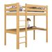 Cama alta de madera con escritorio N05 100x190 Cama alta de madera con escritorio N05 100x190 Pino