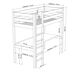 Cama alta de madera con escritorio N05 100x190 Cama alta de madera con escritorio N05 100x190 Pino