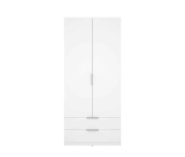 Armario 2 puertas 2 cajones emax - blanco - alto 203 x ancho 91 x prof 51 cm - homekit