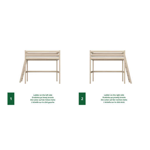 Cama mezzanine de carvalho N02 carvalho branqueado Cama mezzanine de carvalho N02 carvalho branqueado
