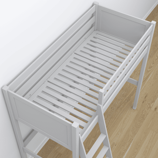 Cama alta de madeira com secretária N04 cinza