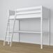 Cama alta de madera con escritorio N04 120x190 Cama alta de madera con escritorio N04 120x190 Blanco/ Gris