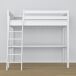 Cama alta de madera con escritorio N04 120x190 Cama alta de madera con escritorio N04 120x190 Blanco/ Gris
