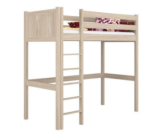 Cama alta de roble n06 roble blanqueado