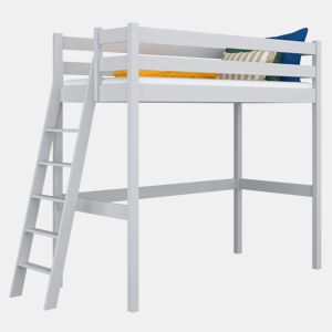 Cama alta de madeira N02 cinza