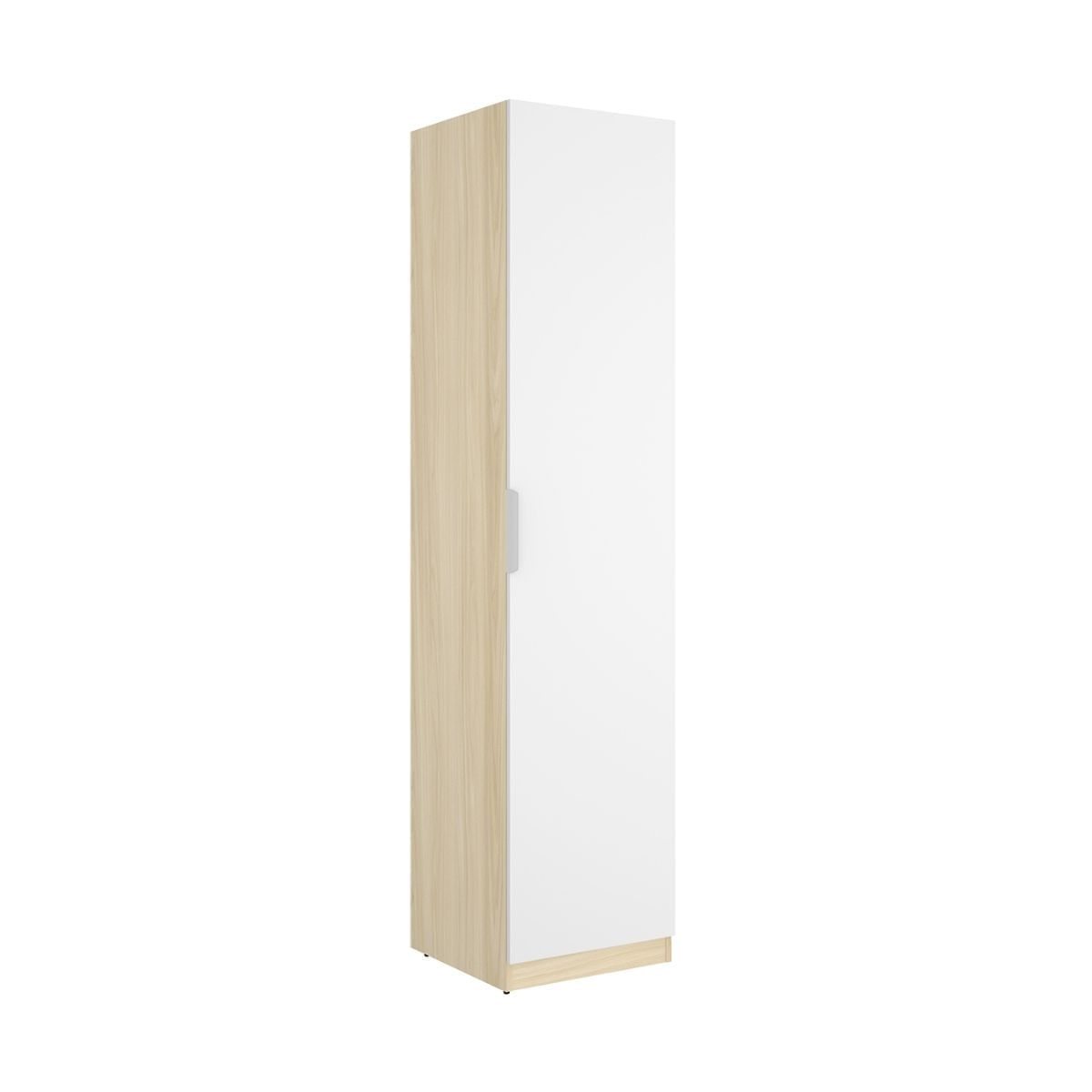 Armario Ema una puerta con barra y  estantes 46 Natural/ Blanco