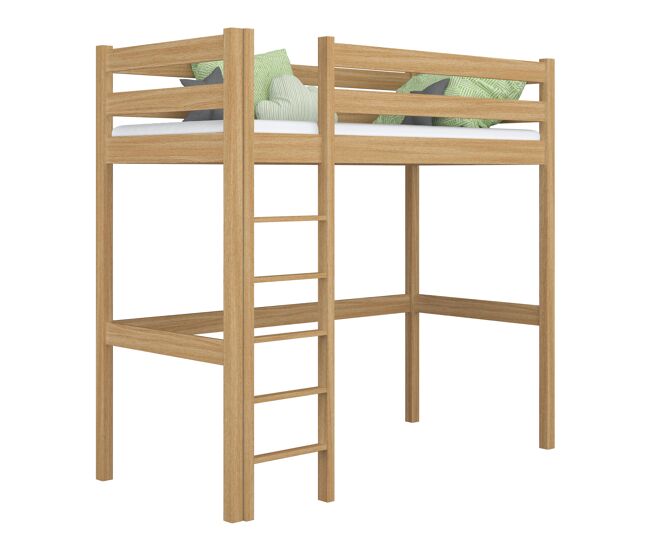 Cama alta de roble n05 roble natural