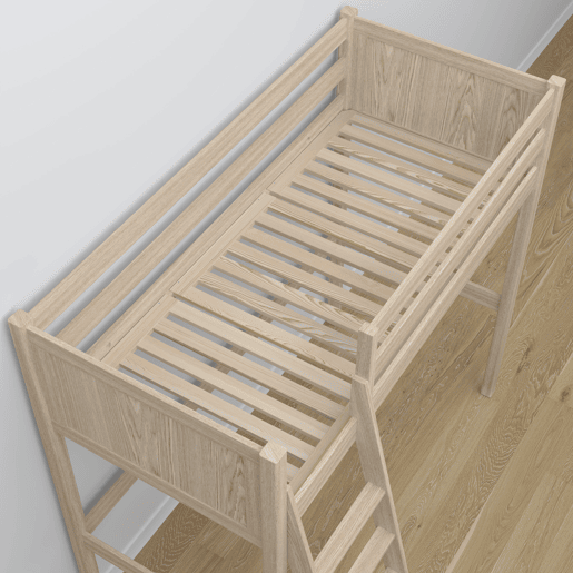 Cama mezzanine de carvalho com secretária N04 carvalho branqueado