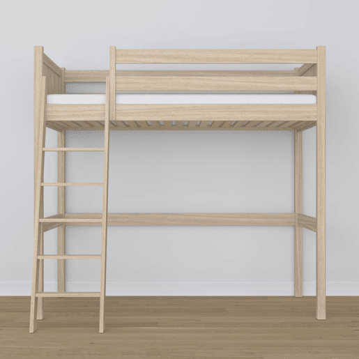 Cama mezzanine de carvalho N04 carvalho branqueado